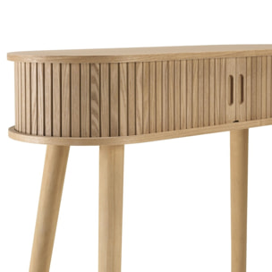 AGATHE - Console ovale 80x30cm en bois couleur naturelle