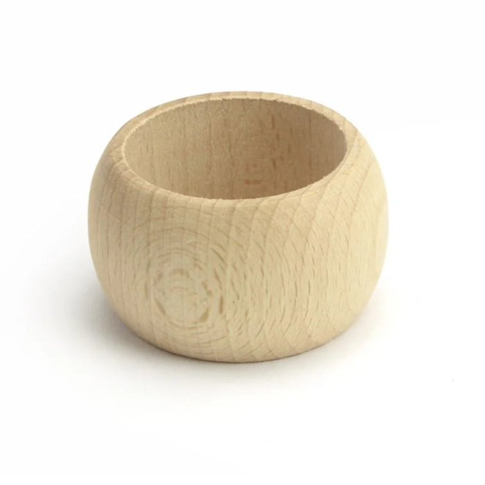 Rond de serviette en bois naturel non traité Fackelmann Boissellerie