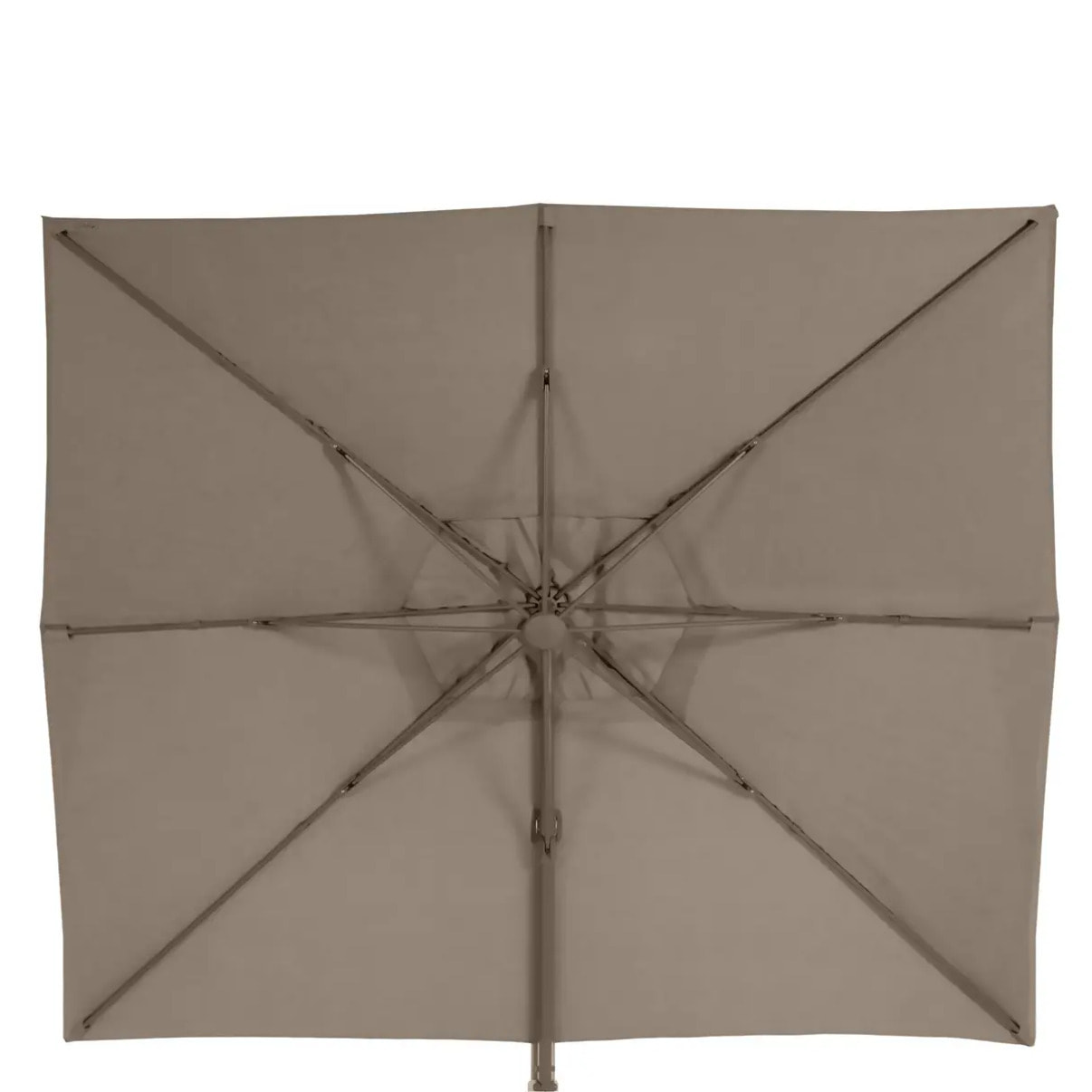 Parasol déporté rectangulaire inclinable Éléa Noisette