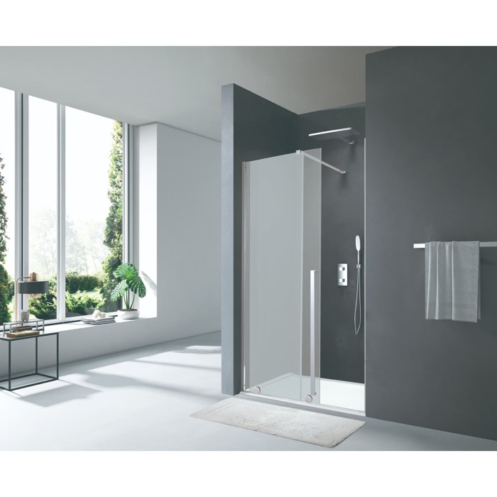 X-MOTION Porte de douche 200x120cm Coulissante, anticalcaire avec profilé chrome brillant (SATBWIXM120NIKA)