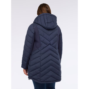 Fiorella Rubino - Plumífero largo acolchado con capucha - Azul