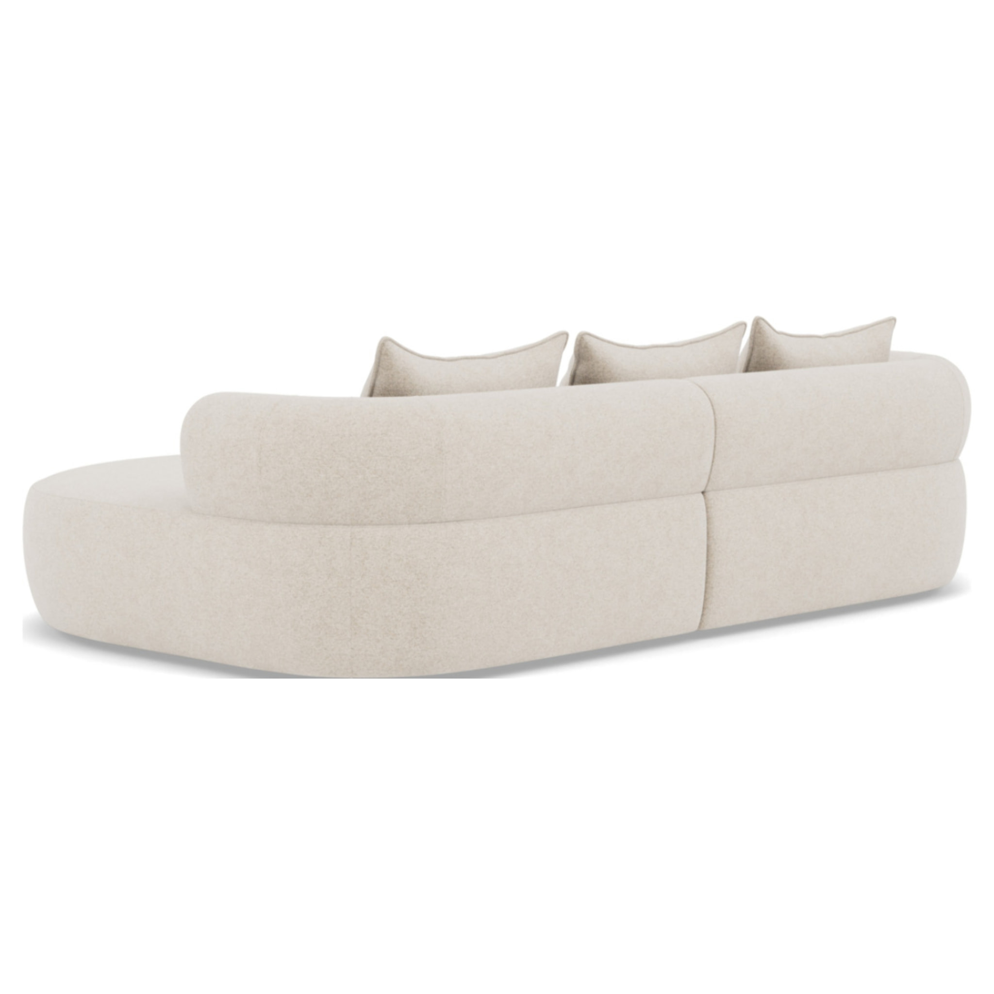 Angela - canapé d'angle droit 4 places en velours texturé - Beige
