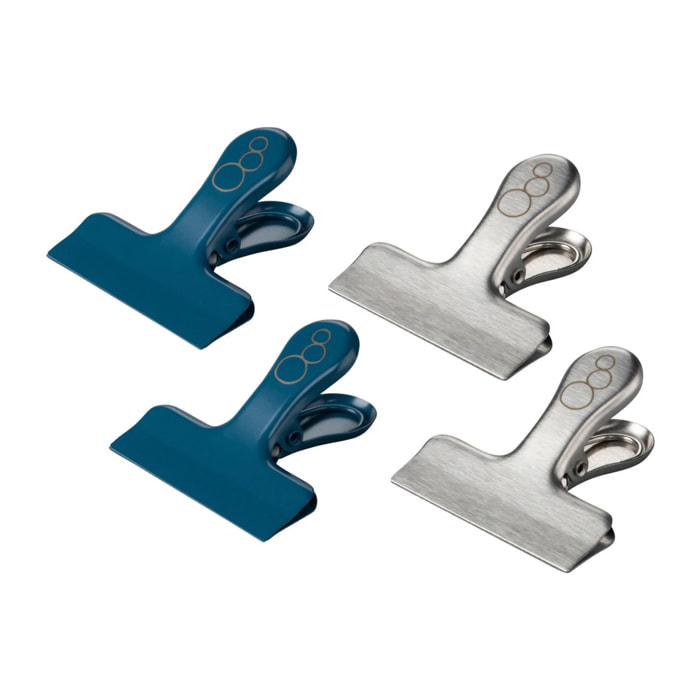 Lot de 4 pinces inox pour fermer les sachets Fackelmann Balance