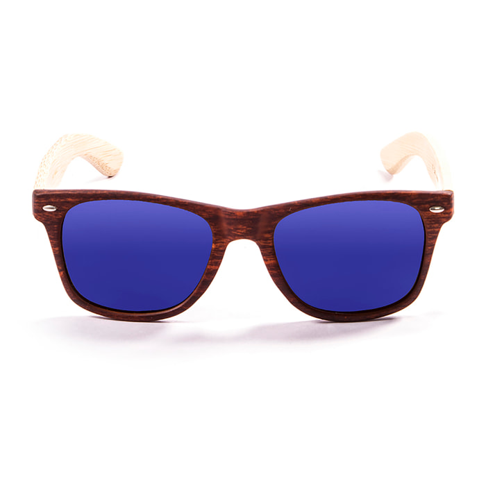 Gafas de sol OCEAN BEACH WOOD - Marrón madera / Revo azul