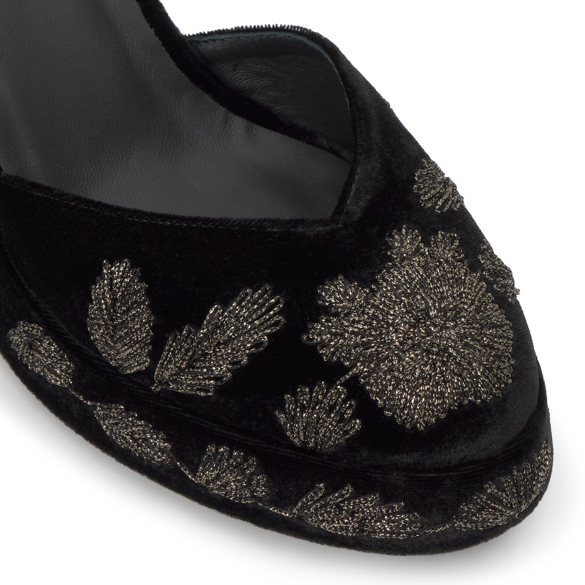 Zapato tacón Virgo en terciopelo con tacón de 10 cm