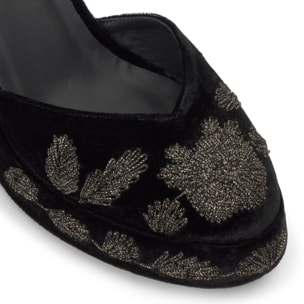 Zapato tacón Virgo en terciopelo con tacón de 10 cm
