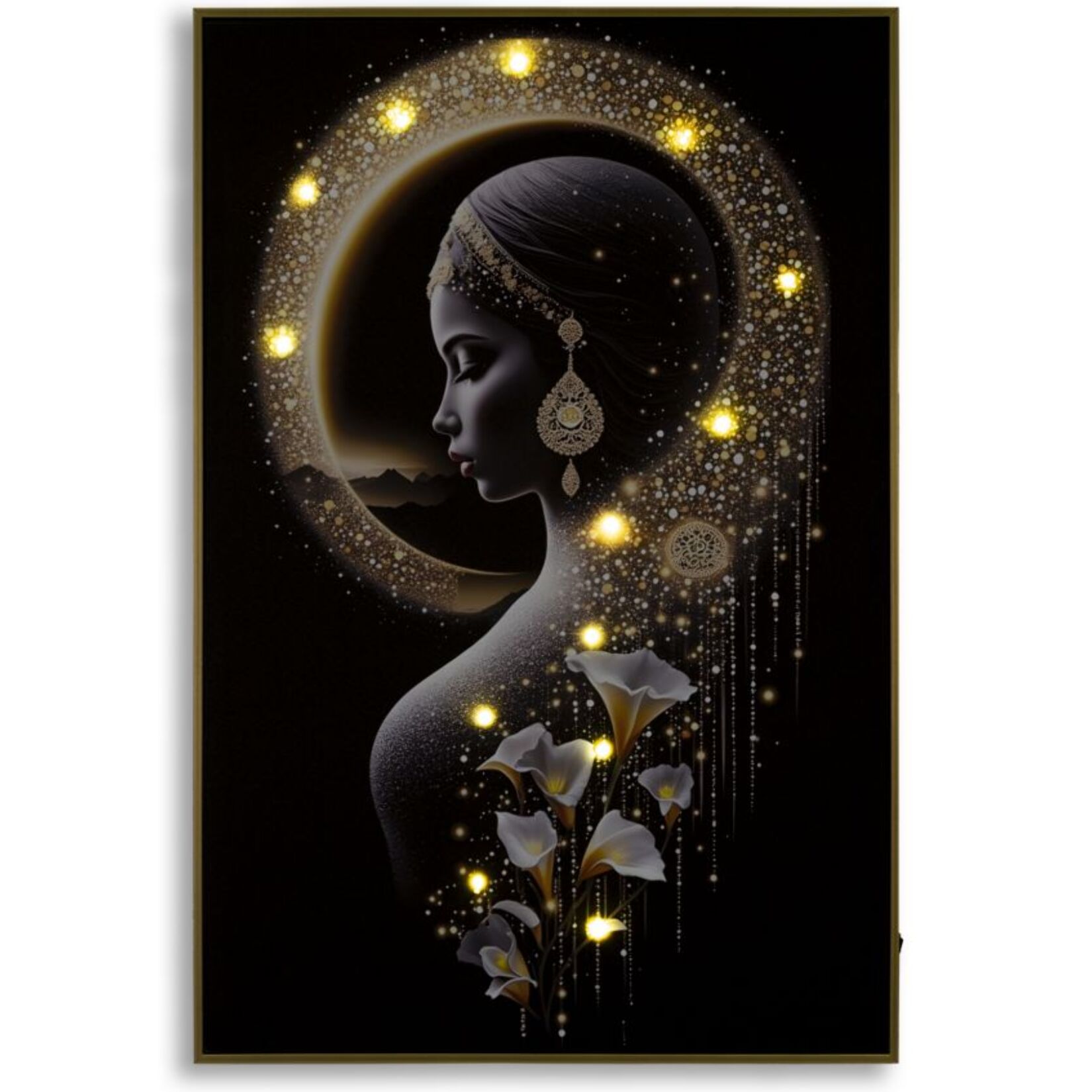 STAMPA C/LED SU TELA LACCATA C/CORNICE INDA CM 60X3,5
X90