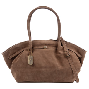 Baradili bolso de hombro mujer. Piel auténtica gamuza.