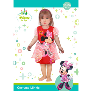 Vestito Costume Disney Baby Minnie Topolina Rosso Rosa Bambina