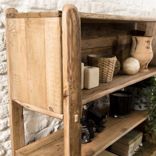 SANDY - Étagère marron 5 niveaux bois Pin recyclé