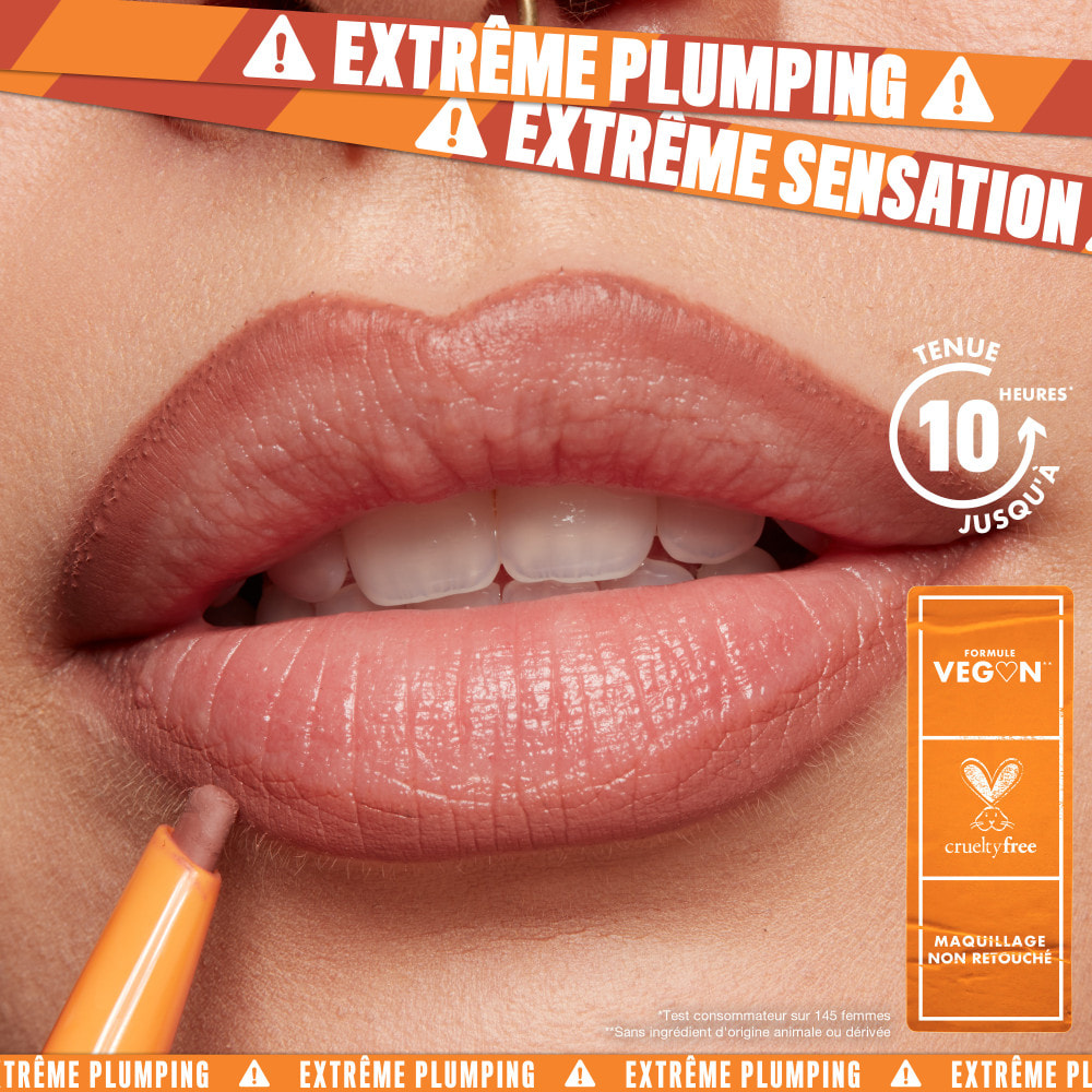 NYX Professional Makeup Duck Plump Plumping Lip Liner, crayon à lèvres, jusqu'à 10h de tenue, fini mat, Ducking Clear