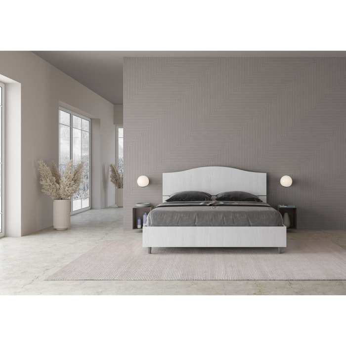 Letto con rete 160x190 bianco frassino Dores
