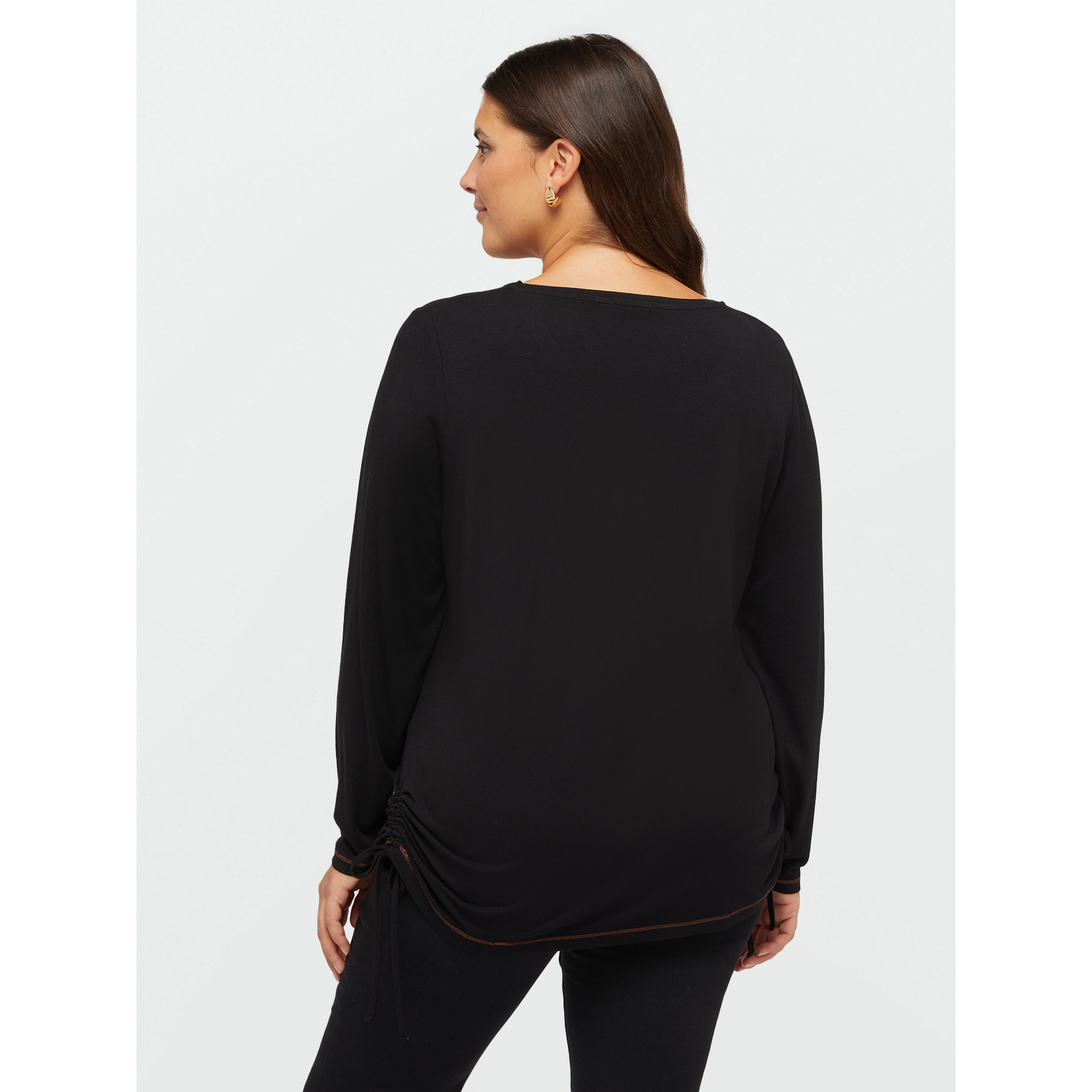 Fiorella Rubino - Camiseta con texto de viscosa LENZING™ ECOVERO™ - Negro