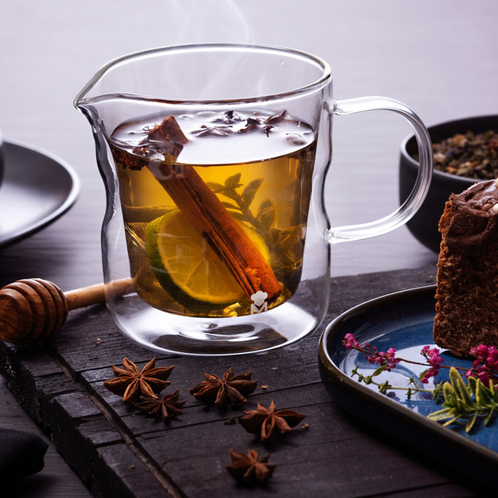 Jarra de leche de 450ml mixology de doble pared en borosilicato masterpro