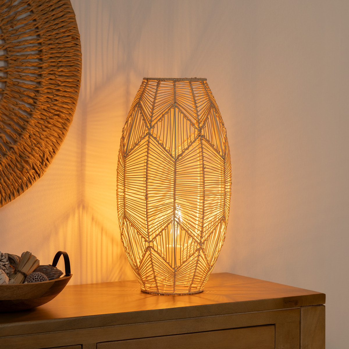 Lampe à poser "Kita" - bois H49 cm