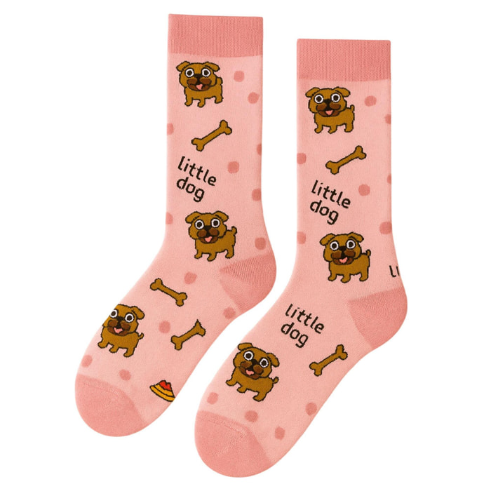 Calcetines Altos Divertidos Unisex con Dibujos de Perros, Talla única 27-35