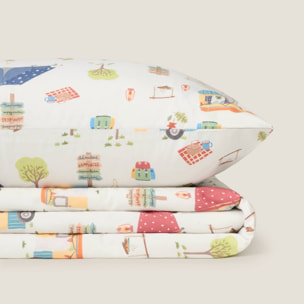 Sábana encimera camping Campito color gris piedra 100% Algodón percal