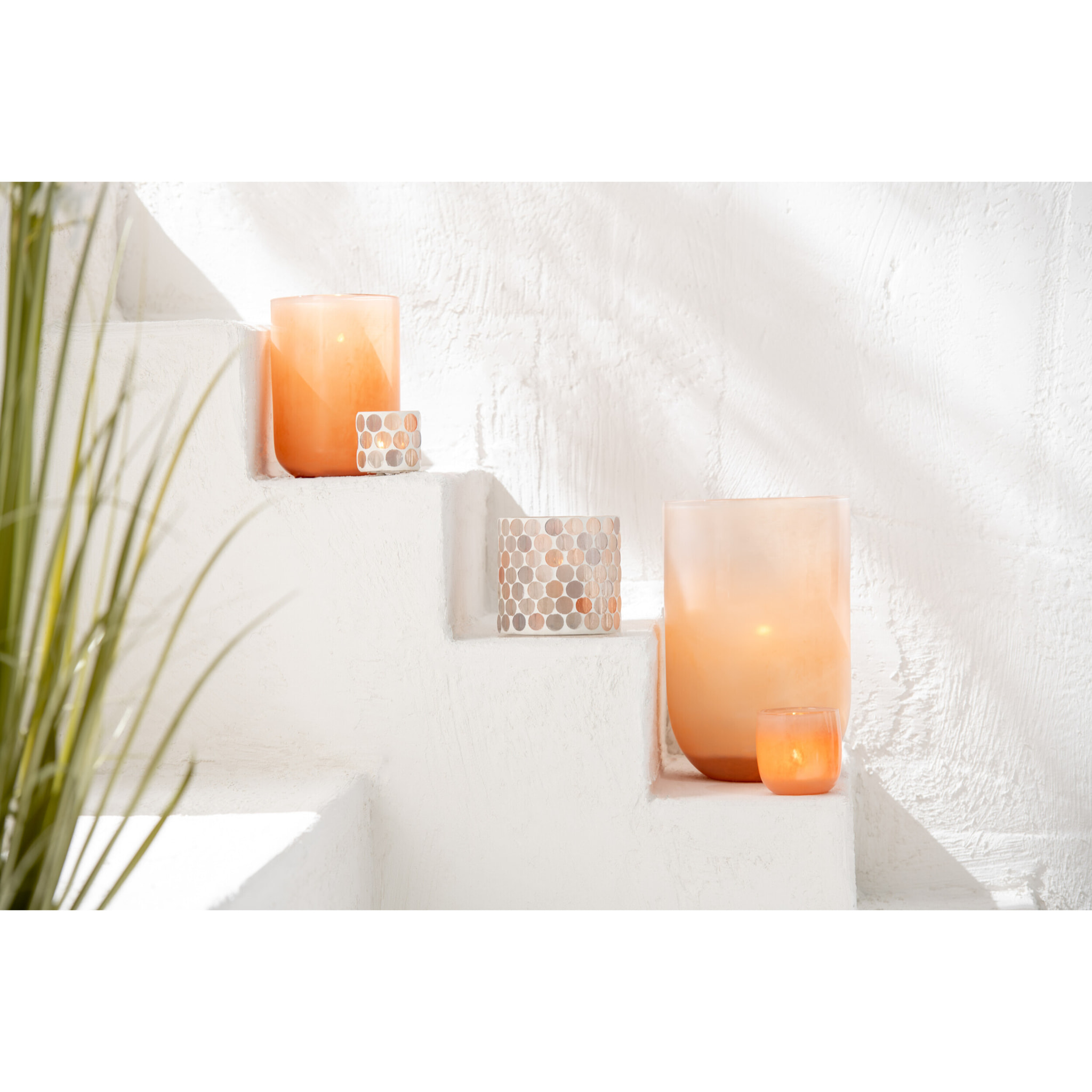 J-Line vase Corrie - verre - corail - small - Ø 10.5 cm
