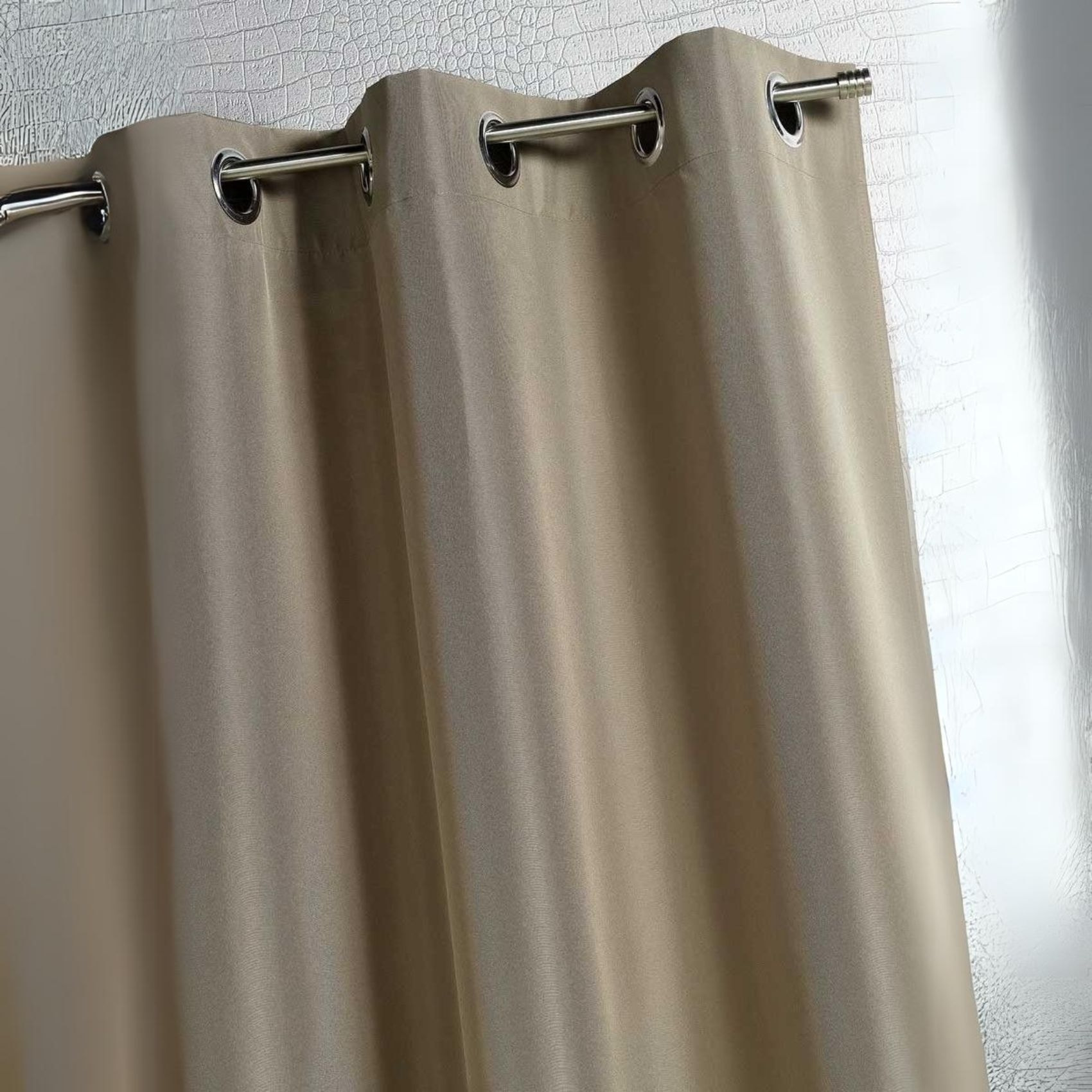 Rideau d'extérieur en tissu déperlant - Taupe