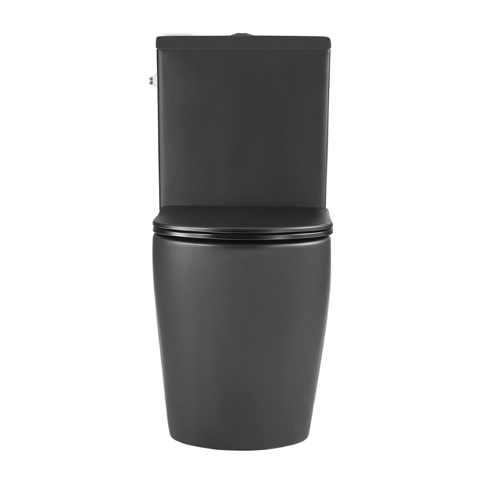 Brevis WC à poser complet sans bride en céramique avec abattant SoftClose, rinçage Vortex, noir mat (SATBRE031RTORVPBKM)