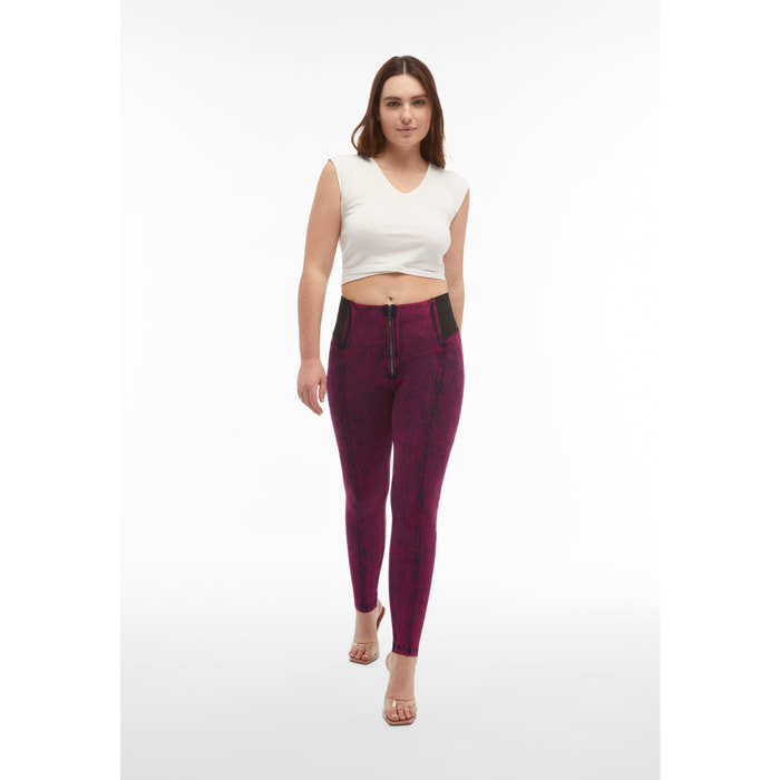 Jeggings push up WR.UP® vita alta tessuto effetto marble