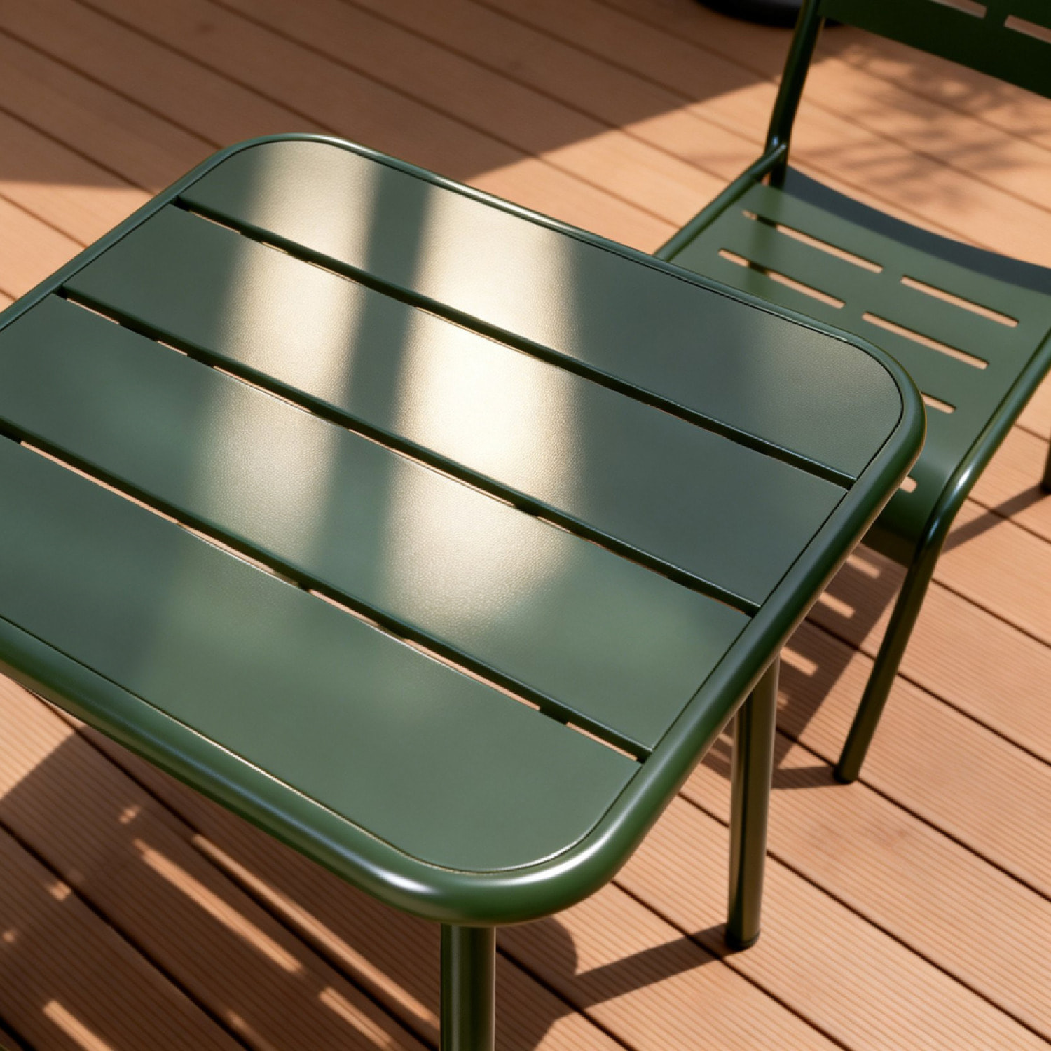 EVORA Table carrée 2 places 50x50cm vert