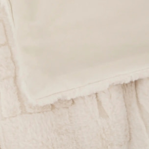 Plaid fausse fourrure jacquard Arka ivoire 230x180cm