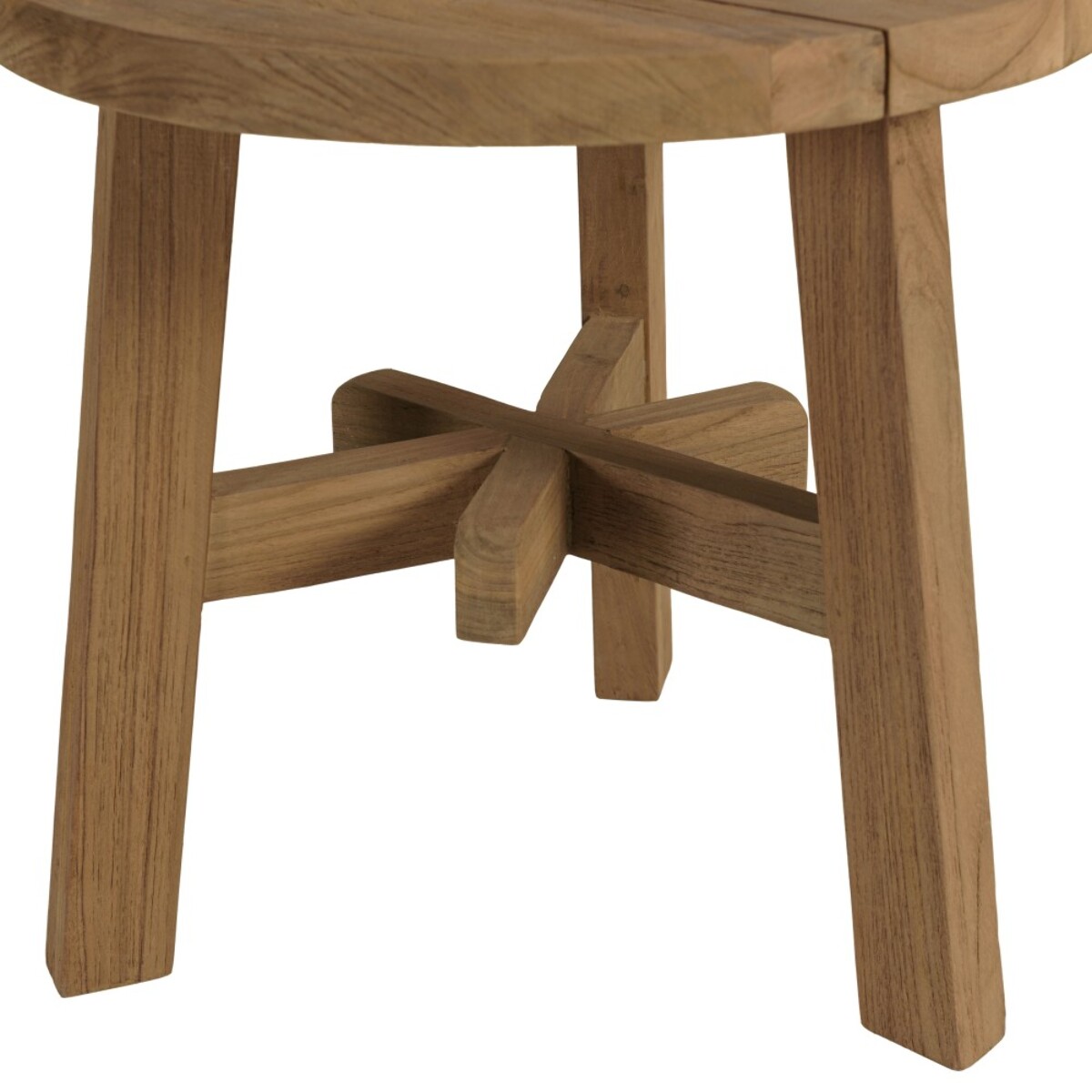 KALLY - Table d'appoint ronde en bois de teck recyclé naturel D47cm