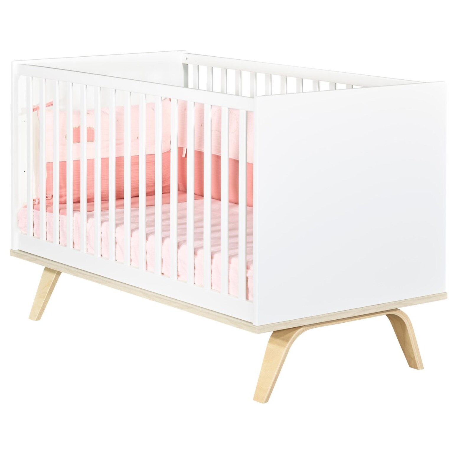 Lit bébé évolutif 140X70 en bois blanc