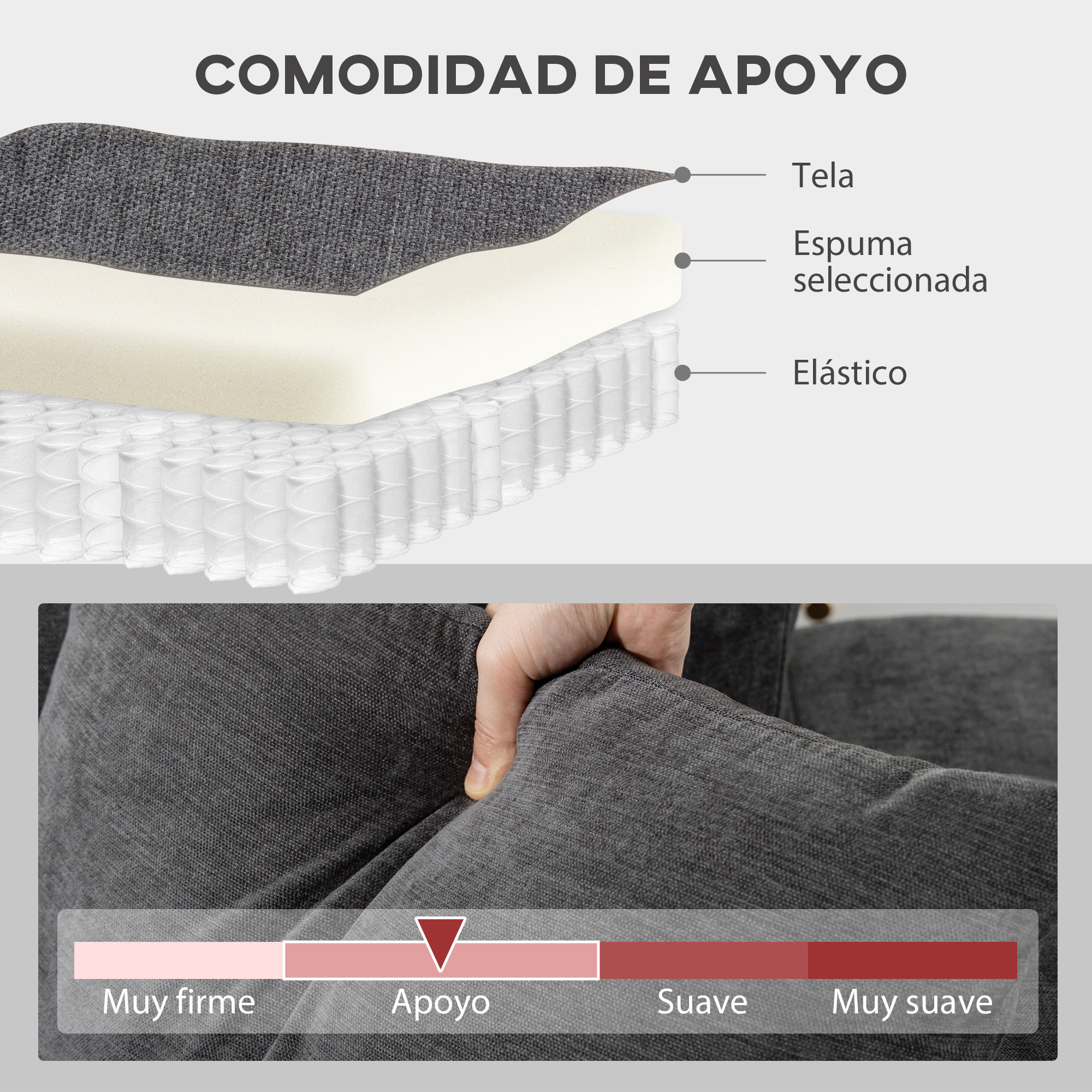 Sofá Chaise Longue Reversible, Sofá Esquinero en Forma de L de 3 Plazas, 2 Almohadas, Tapizado en Lino, Marco de Acero, para Salón, 242x156x87 cm, Gris Oscuro
