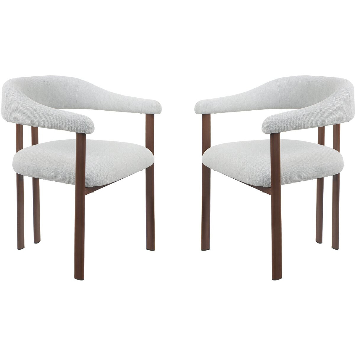 Lot de 2 chaises de salle à manger imitation bois "Serelia" - Gris clair