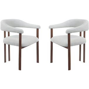 Lot de 2 chaises de salle à manger imitation bois "Serelia" - Gris clair