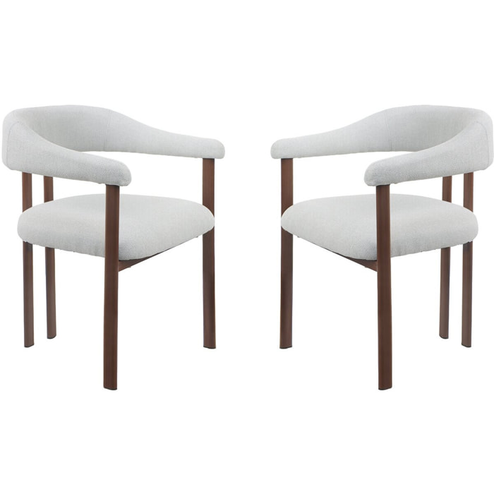 Lot de 2 chaises de salle à manger imitation bois "Serelia" - Gris clair