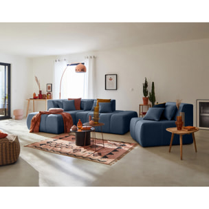 Caracas - module d'assise sans accoudoirs - en tissu - Bleu