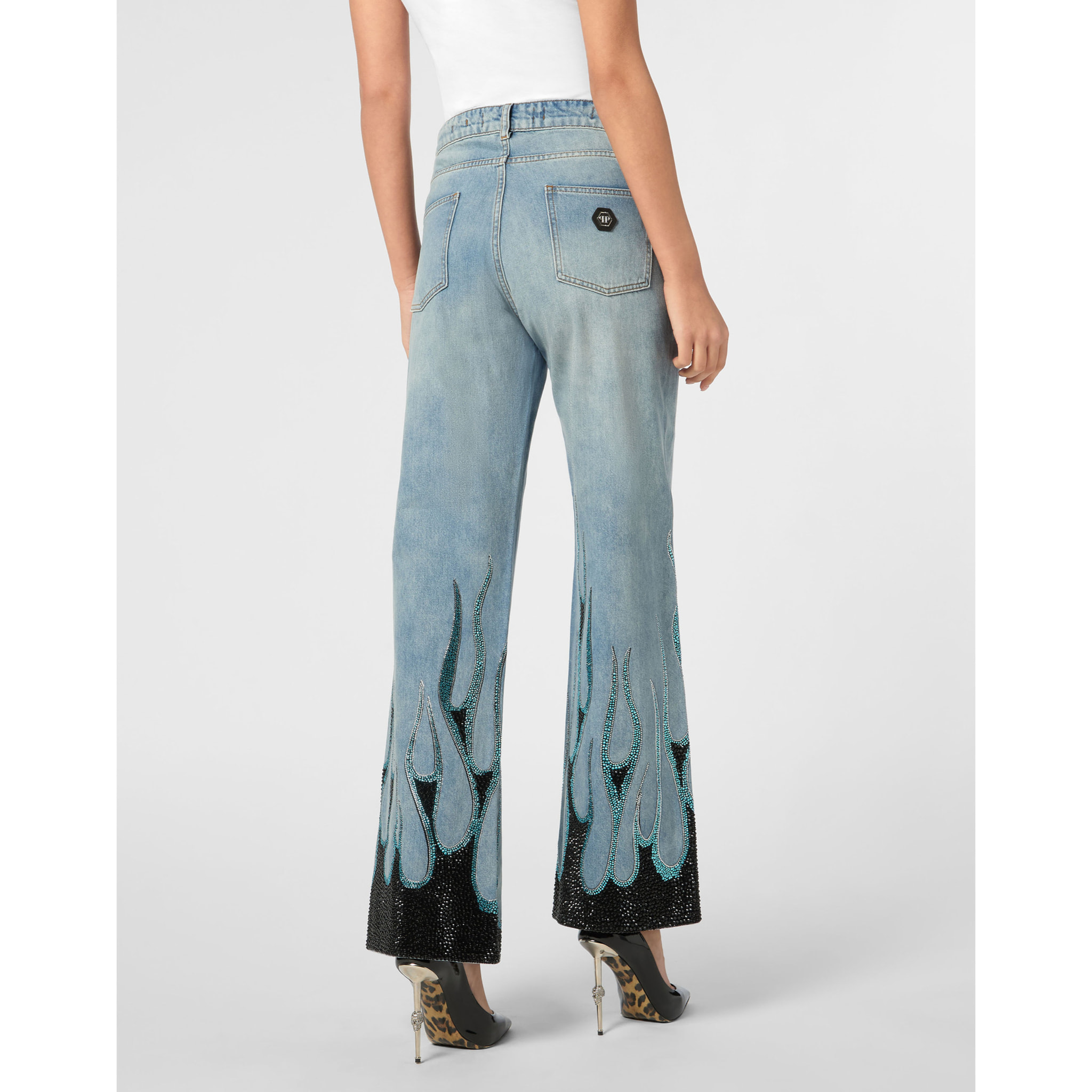 PHILIPP PLEIN Vaqueros Skater fit FLAME