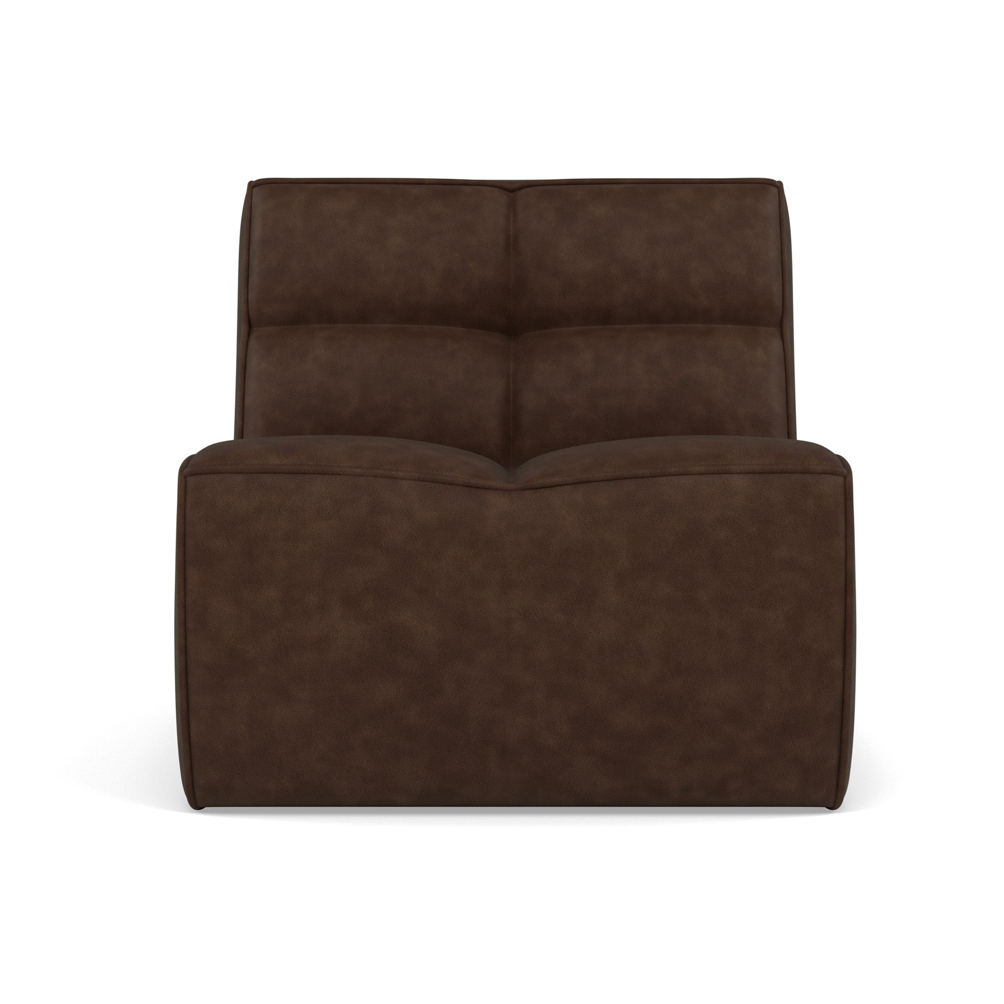 Alya - module d'assise sans accoudoir en simili - Marron