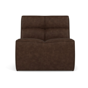 Alya - module d'assise sans accoudoir en simili - Marron