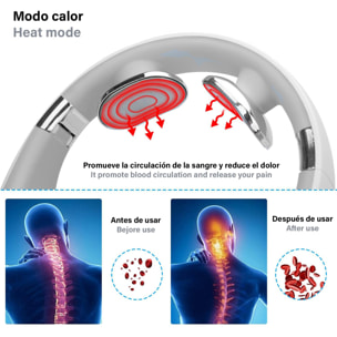 Masajeador de cuello inteligente con auriculares Bluetooth 5.0.