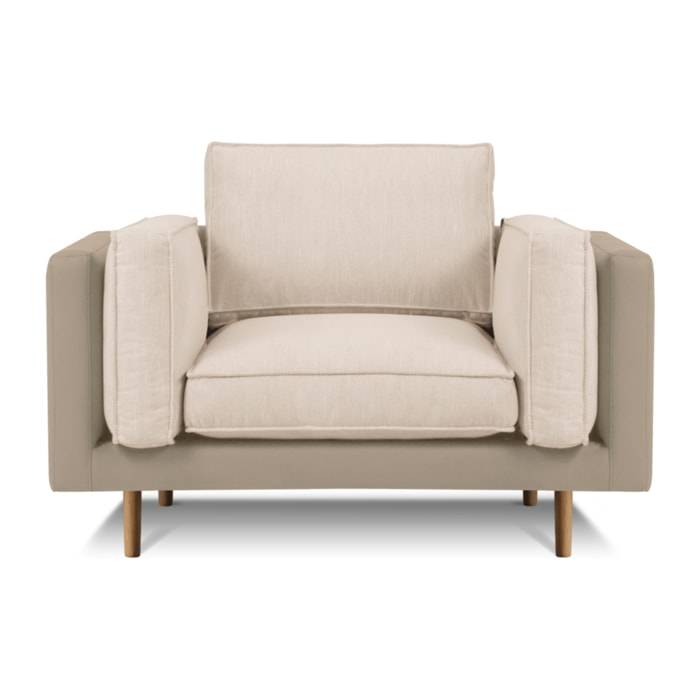 Fauteuil "Christian" imitation cuir beige clair,beige