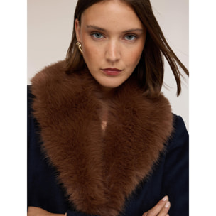 Motivi - Cappotto monopetto in panno misto lana - Blu
