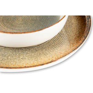 Servizio piatti 12 pezzi Excelsa Demetra, ceramica, effetto reattivo, multicolore