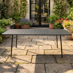 EVORA Table de jardin 8/10 places 200cm gris foncé