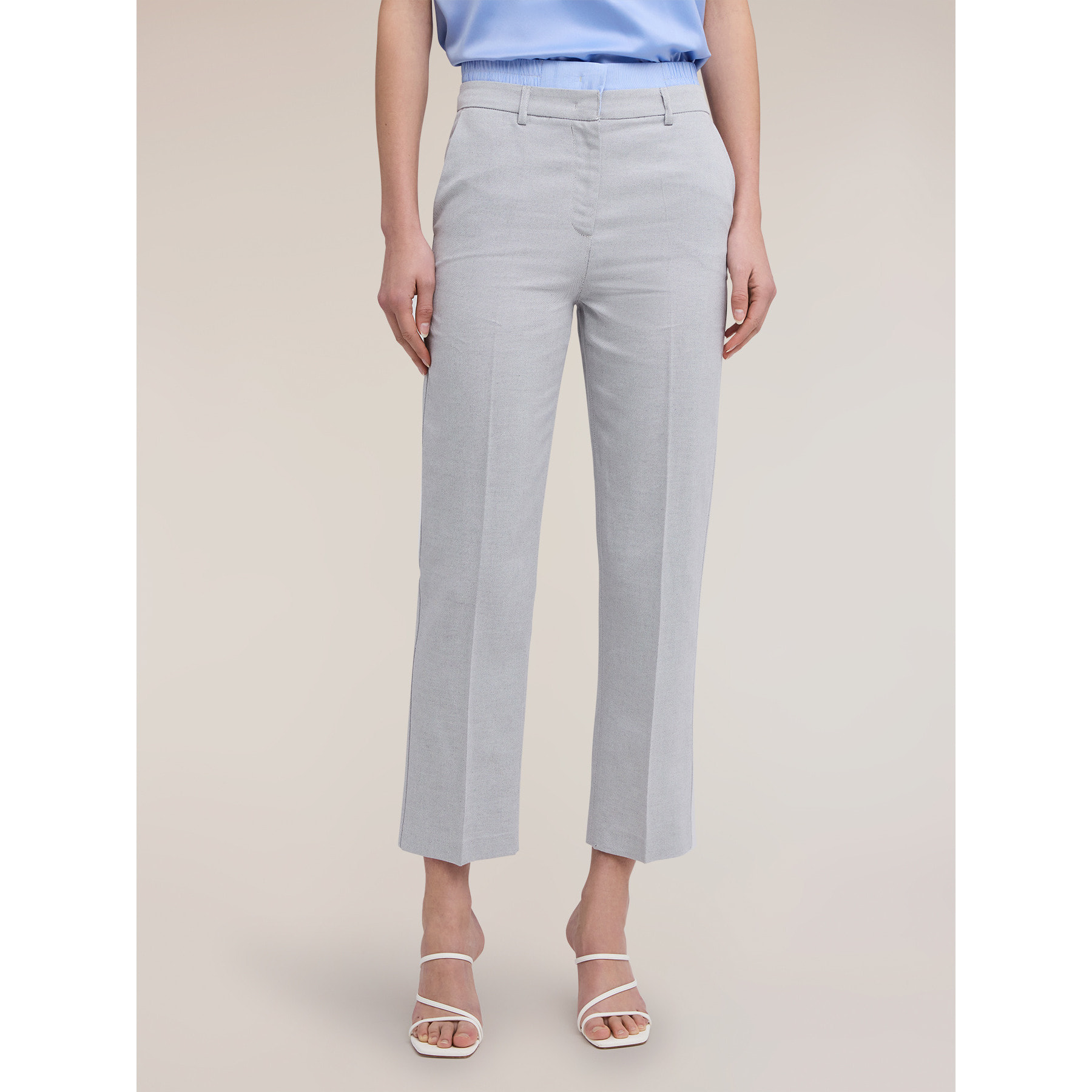 Motivi - Pantalones chino de talle alto - Gris