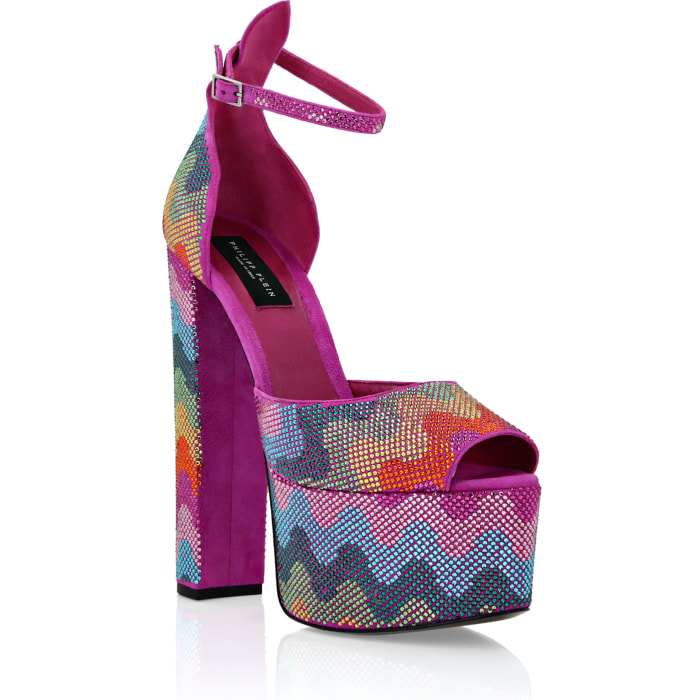 PHILIPP PLEIN Sandals High Heels RAINBOW WAVES