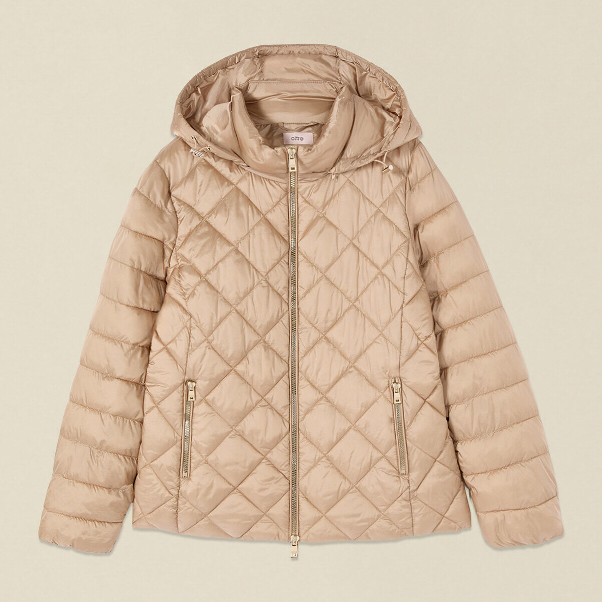 Oltre - Piumino lightweight con trapuntature combinate - Beige