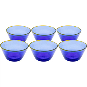 Bols Bubbles bleus set de 6 Kare Design