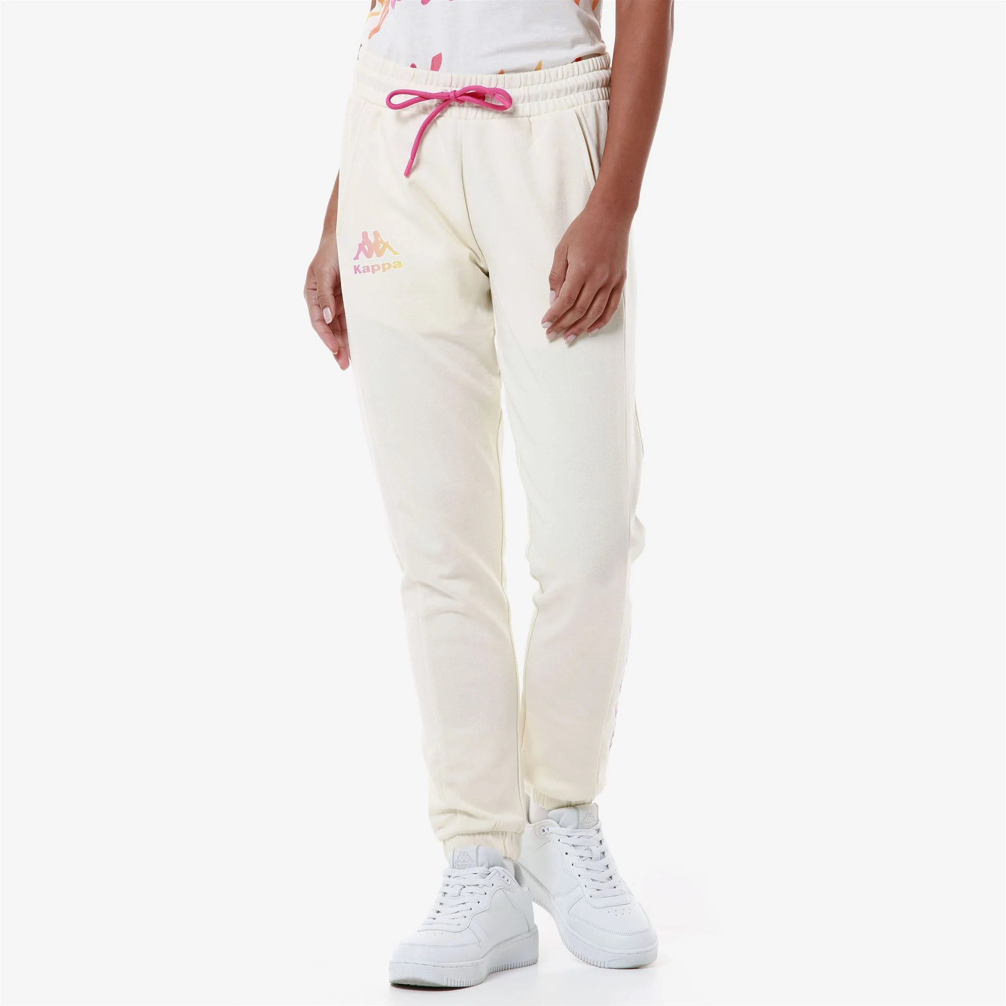 Kappa - Pantaloni Donna Bianco - LOGO FESIA