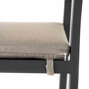 Set da 4 sedie da giardino Chicca grigie con struttura in alluminio