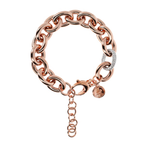 Bracciale Catena Rolo Maxi Maglie con Elemento Pavé in Spinello Nero