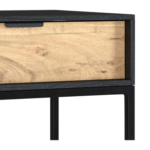 Table de chevet en bois et métal noir 1 tiroir - Jakson